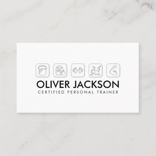 Cool minimal fitness trainer  business card