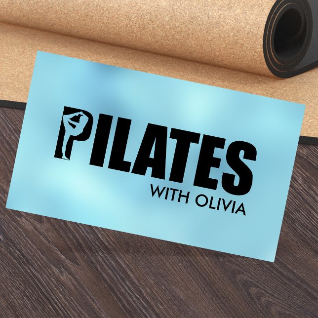 Cool Minimal Pilates Instructor  Business Card (Creator Uploaded)