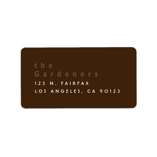 Cool Minimalist Dark Brown Label