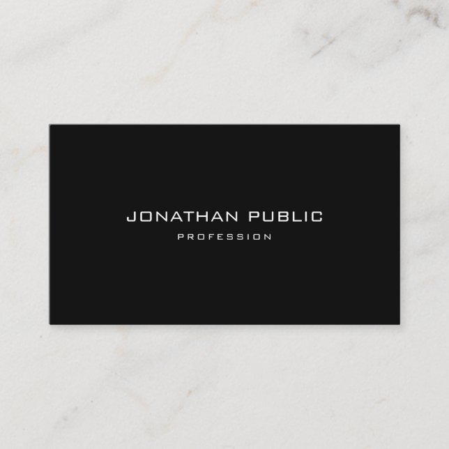 Cool Minimalist Modern Black And White Elegant Business Card (Front)