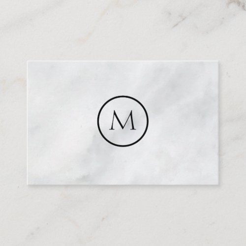 Cool Minimalist Monogrammed Elegant Marble Business Card