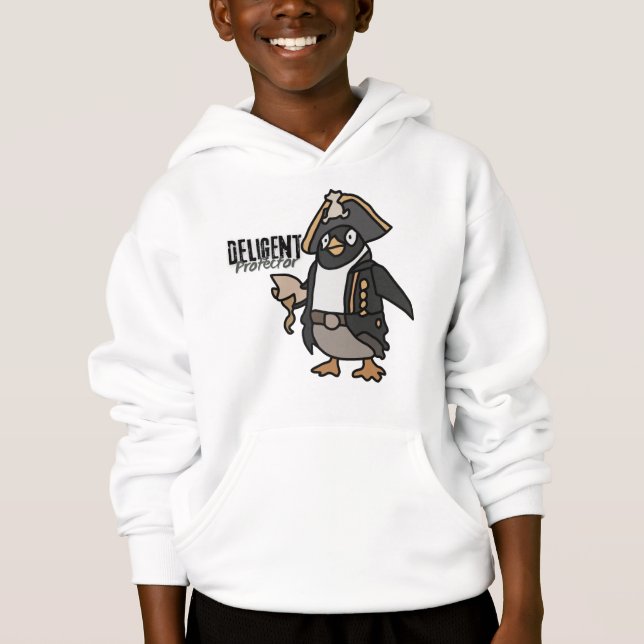 Cool Minimalist Penguin Chilling | Funny Hoodie (Front)