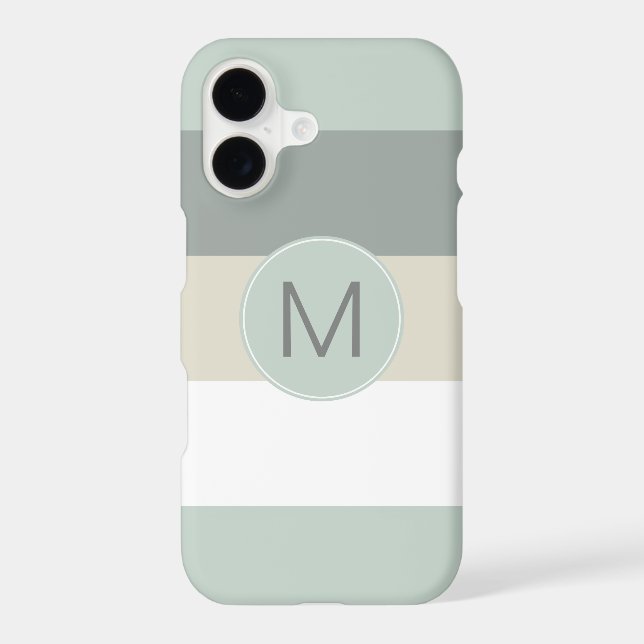 Cool Minimalist Stripes Pattern with Any Monogram Case-Mate iPhone Case (Back)
