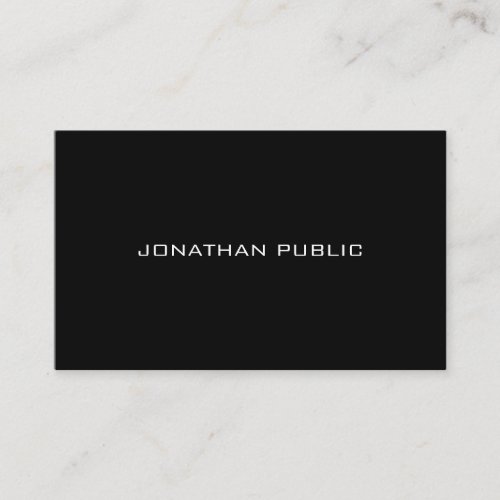 Cool Minimalistic Elegant Black Smart Modern Plain Business Card