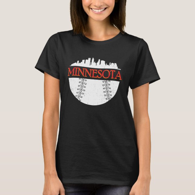 Cool Minnesota Baseball Lover  Softball Sports Fan T-Shirt (Front)