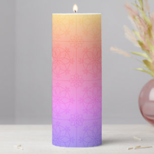 Cool mint colored Indian style geometric pattern Pillar Candle