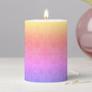Cool mint colored Indian style geometric pattern Pillar Candle
