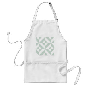Cool Mint Geometric Deco Cube Pattern Adult Apron