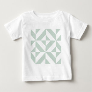 Cool Mint Geometric Deco Cube Pattern Baby T-Shirt