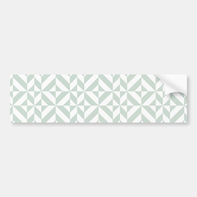 Cool Mint Geometric Deco Cube Pattern Bumper Sticker (Front)