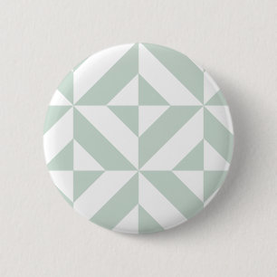 Cool Mint Geometric Deco Cube Pattern Button