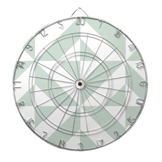 Cool Mint Geometric Deco Cube Pattern Dartboard With Darts (Front)