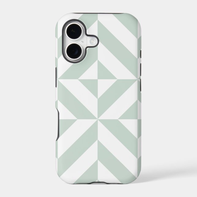 Cool Mint Geometric Deco Cube Pattern Iphone Case (Back)