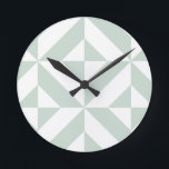 Cool Mint Geometric Deco Cube Pattern Round Clock<br><div class="desc">This abstract,  geometric cubed pattern will add vibrance and classic flair to any home or office decor. Always ready for you to personalize with your name and/or your loved one's name,  as well.</div>