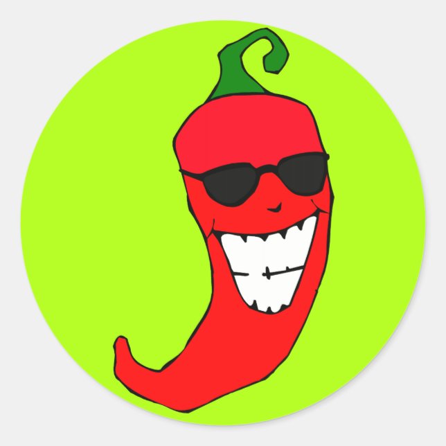 Cool Mister Red Hot Pepper Classic Round Sticker (Front)