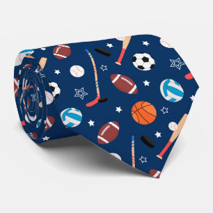 cool mixed sports tiled pattern neck tie