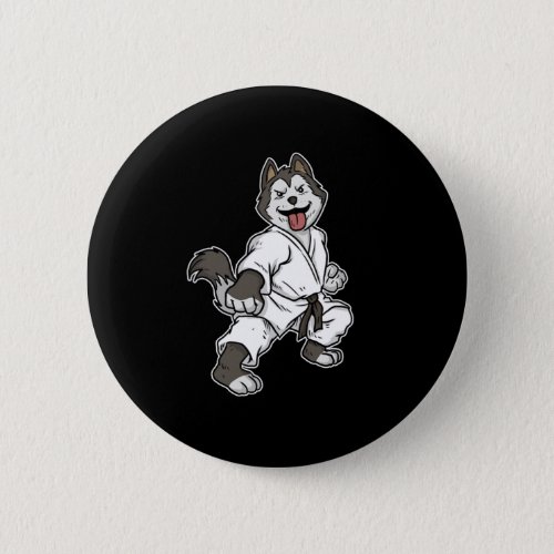 Cool MMA Fighter Dog Taekwondo Lover Gift Idea Button