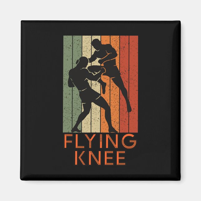 Cool Mma, Kickboxing And Muay Thai Flying Knee  Magnet (Front)