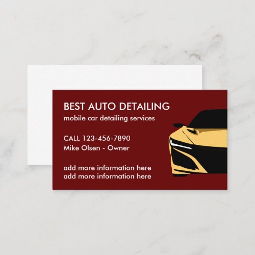 Cool Mobile Car Detailing Business Card