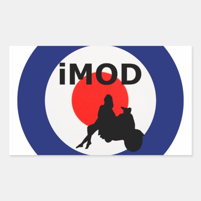 Cool mod rectangular sticker (Front)