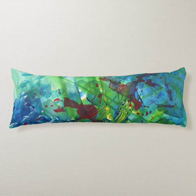 Cool Modern Abstract Acrylic Art Body Pillow (Front)