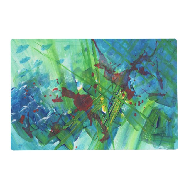 Cool Modern Abstract Acrylic Art Placemat (Front)