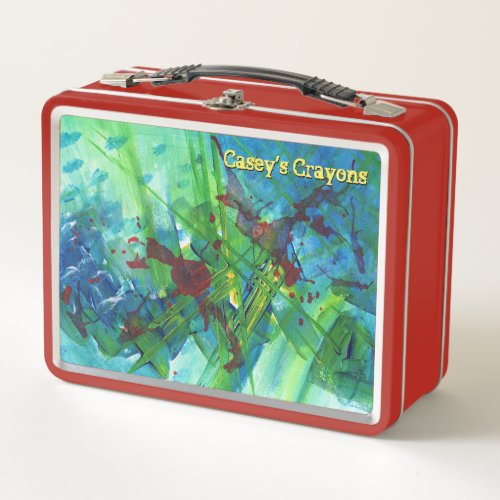 Cool Modern Abstract Acrylic Metal Container Metal Lunch Box