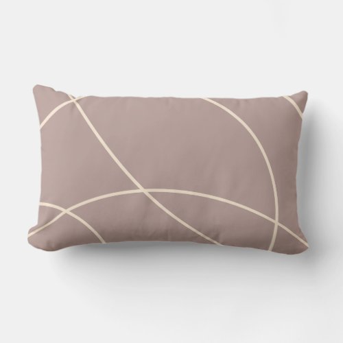 Cool Modern Abstract Line Art Drawing Dusty Mauve Lumbar Pillow