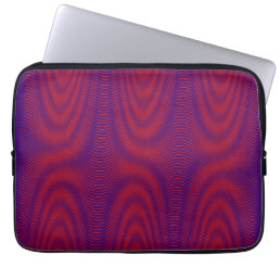   Cool &amp; Modern Abstract Moir&#233; Effect Purple &amp; Red Laptop Sleeve
