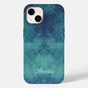 Cool Modern Aqua Blue and Purple Abstract Case-Mate iPhone 14 Case