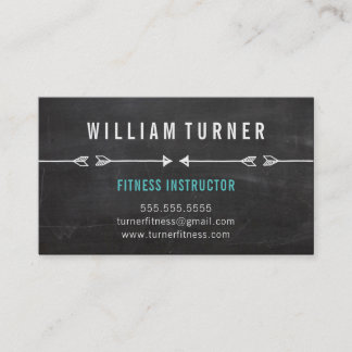 COOL MODERN ARROW simple sketch trendy chalkboard Business Card