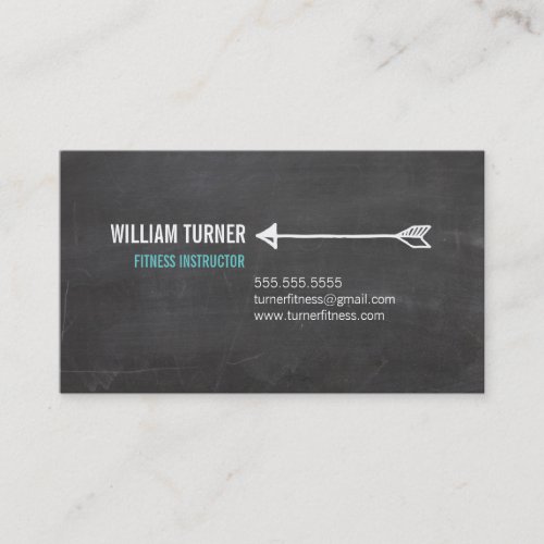 COOL MODERN ARROW simple text trendy chalkboard Business Card