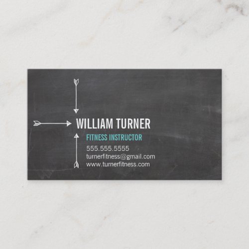 COOL MODERN ARROW simple text trendy chalkboard Business Card