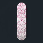Cool Modern Art Deco Pink White Pattern Skateboard<br><div class="desc">Cool Modern Art Deco Pink White Pattern Skateboard features a pink art deco pattern on a white background. Designed by ©Evco Studio www.zazzle.com/store/evcostudio</div>