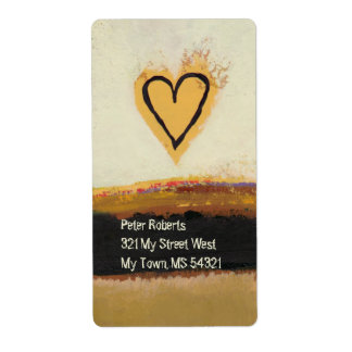 Cool modern art heart painting customize your own label