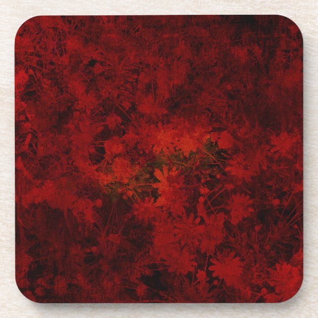 Cool, modern art of floral / flower pattern beverage coaster (Front)