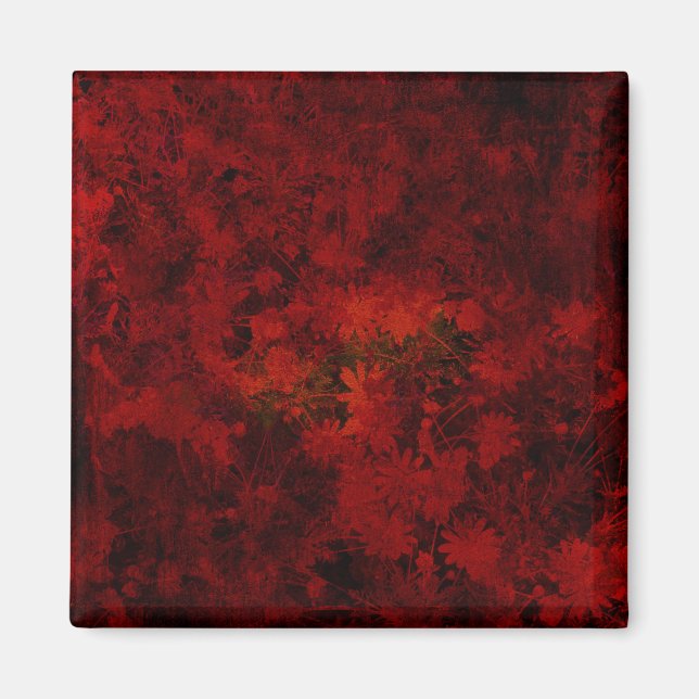 Cool, modern art of floral / flower pattern magnet (Front)
