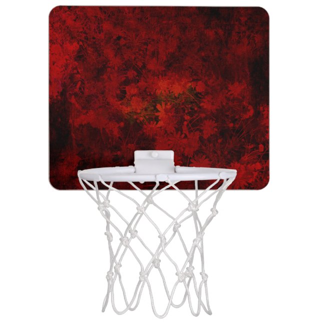 Cool, modern art of floral / flower pattern mini basketball hoop (Front)
