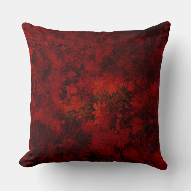 Cool, modern art of floral / flower pattern throw pillow (Front)