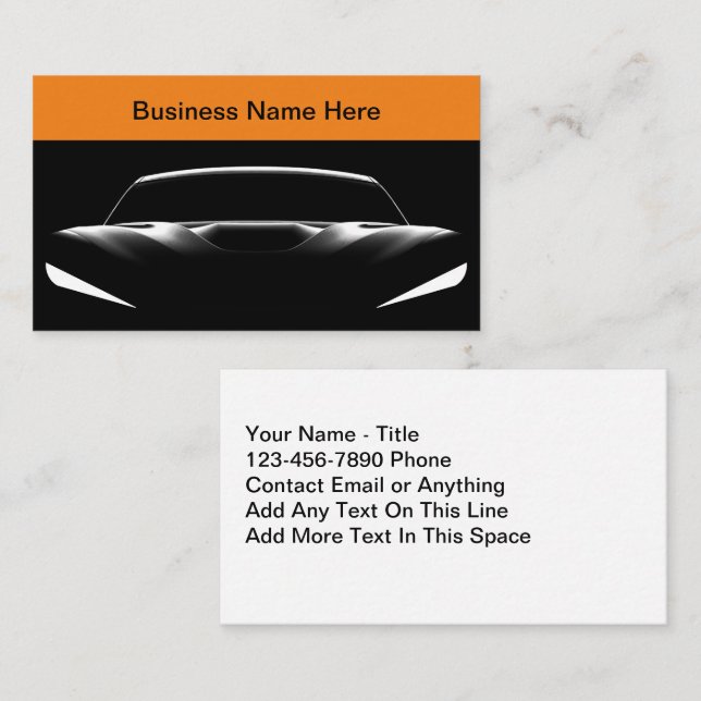 Cool Modern Automotive Business Cards Car (Front/Back)