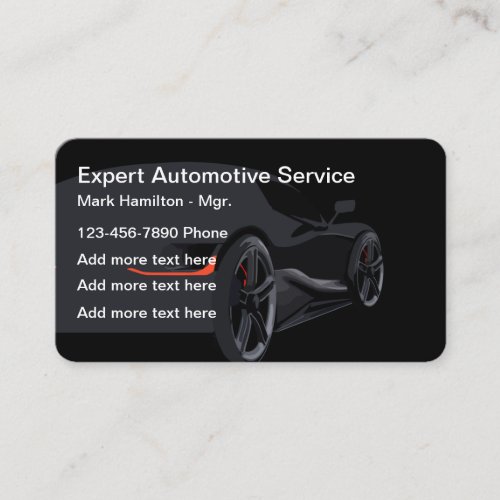 Cool Modern Automotive Business Cards Unique