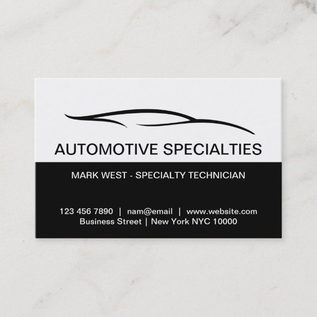 Cool Modern Automotive  Specialties Business Cards (Front)