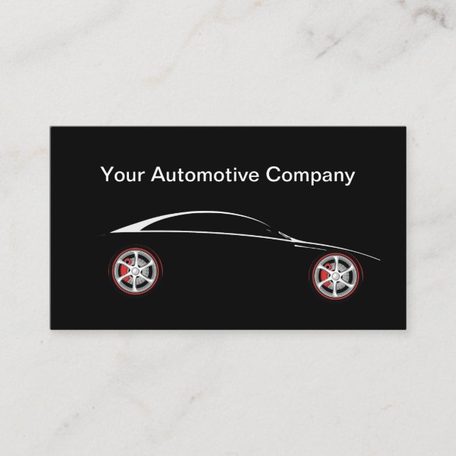 Cool Modern Automotive Theme Business Card (Front)