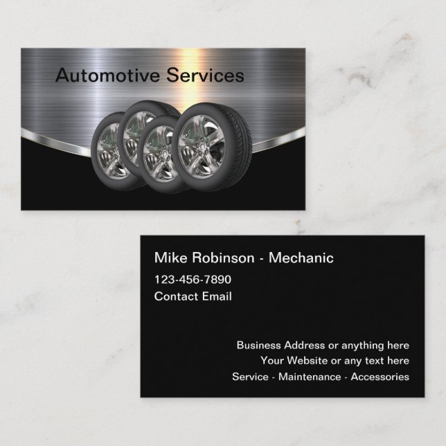 Cool Modern Automotive Tire Theme Business Card (Front/Back)