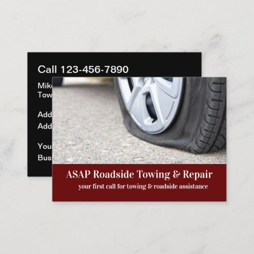 Cool Modern Automotive Towing And Repair Business Card