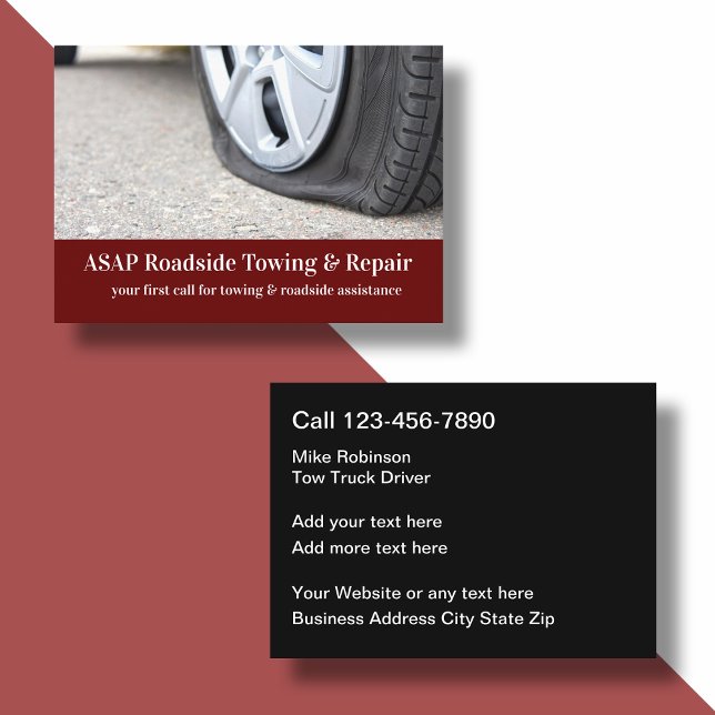 Cool Modern Automotive Towing And Repair Business Card (Creator Uploaded)