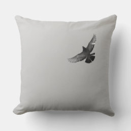 Cool modern B&amp;W flying bird design Throw Pillow