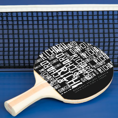 Cool  modern bw table_tennis_paddle with name Ping_Pong paddle