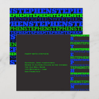 Cool Modern Bar Mitzvah Reception Stephen Invitation