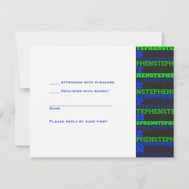 Cool Modern Bar Mitzvah RSVP Stephen Card (Front)